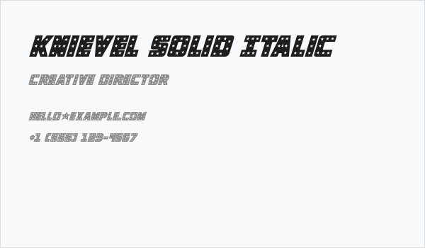 Knievel Solid Italic Business Card