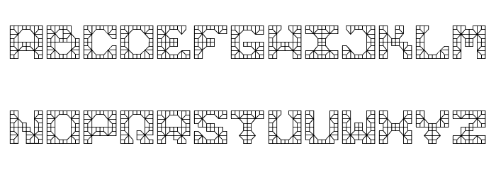Knight Tiles Display Geometric Grout Font LOWERCASE