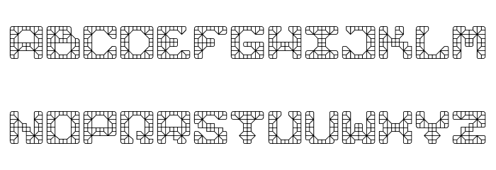 Knight Tiles Display Rounded Grout Font LOWERCASE