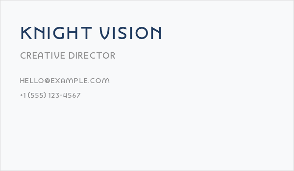 Knight Vision Business Card