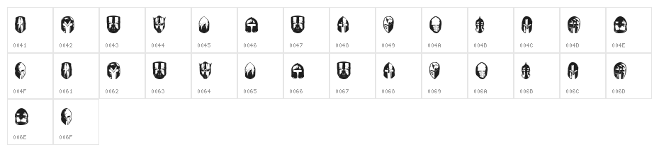 Knights Helmets Regular Character Map