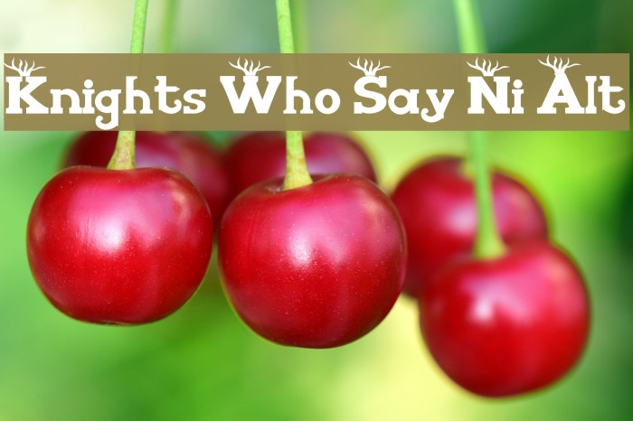 Knights Who Say Ni Alt Font examples