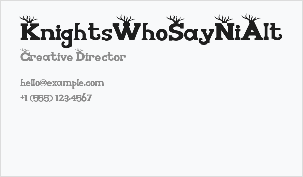 KnightsWhoSayNiAlt Business Card