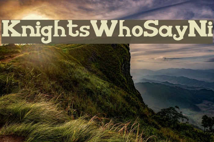 KnightsWhoSayNi Font examples
