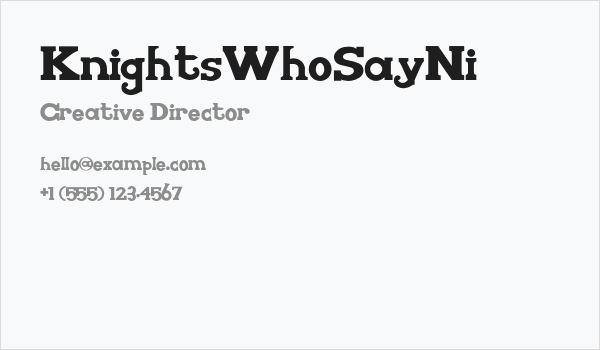 KnightsWhoSayNi Business Card