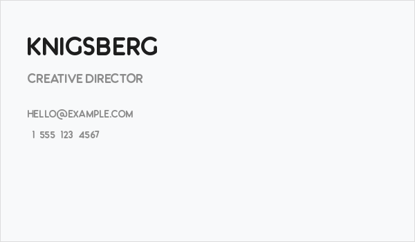 Knigsberg Business Card