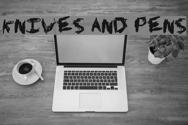 Knives and Pens Font examples