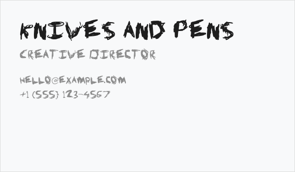 Knives and Pens Business Card