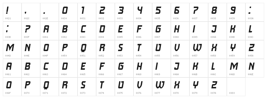 Knock Knock Regular Character Map