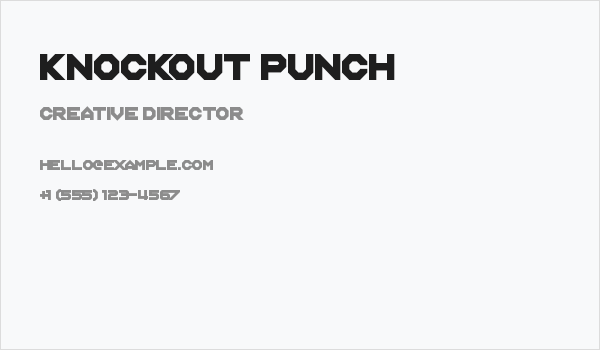 Knockout Punch Business Card
