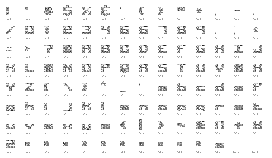 Knot BRK Character Map