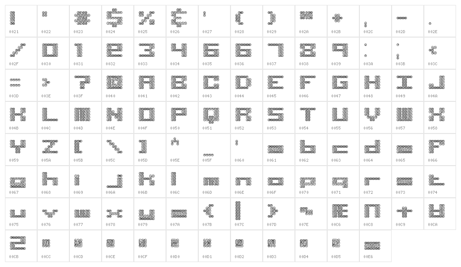 Knot BRK Character Map