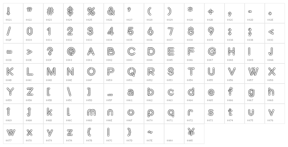 KnottyLine Character Map