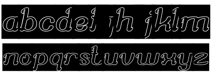 Knowing How-Hollow-Inverse Font LOWERCASE