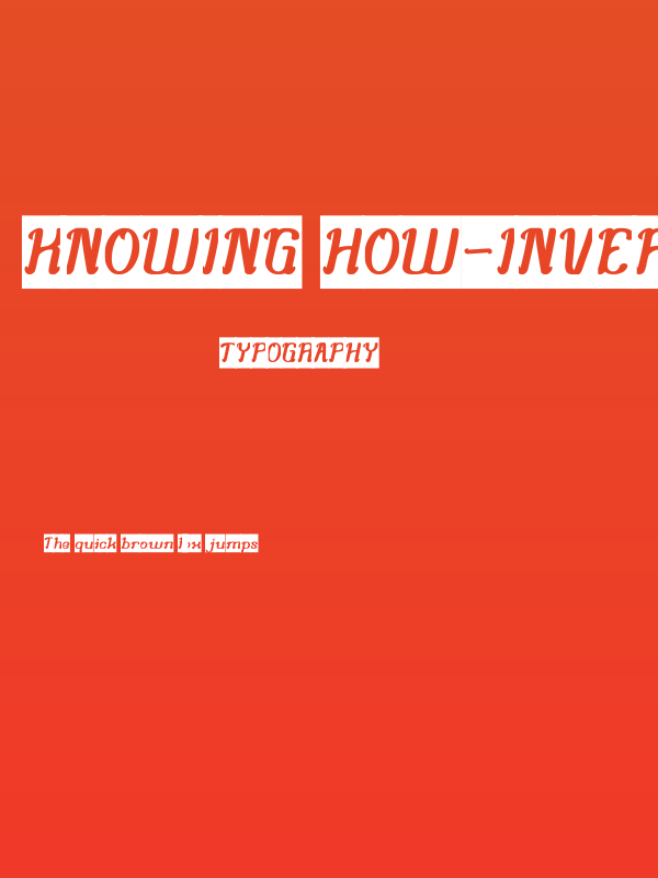 Knowing How-Inverse Poster