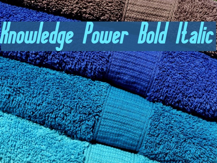Knowledge Power Bold Italic Font examples