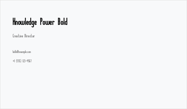 Knowledge Power Bold Business Card