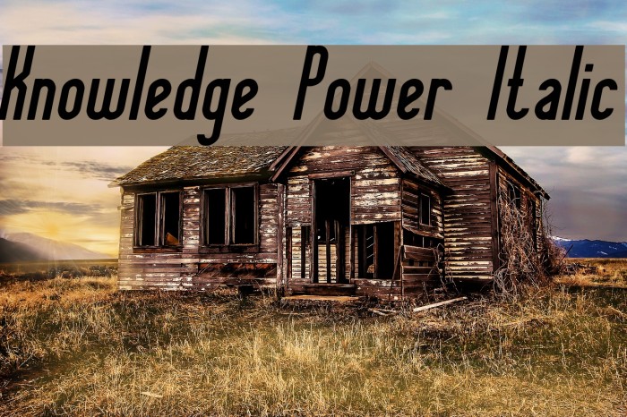 Knowledge Power Italic Font examples