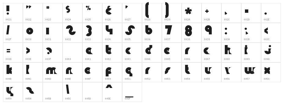 Knuckle Down Character Map