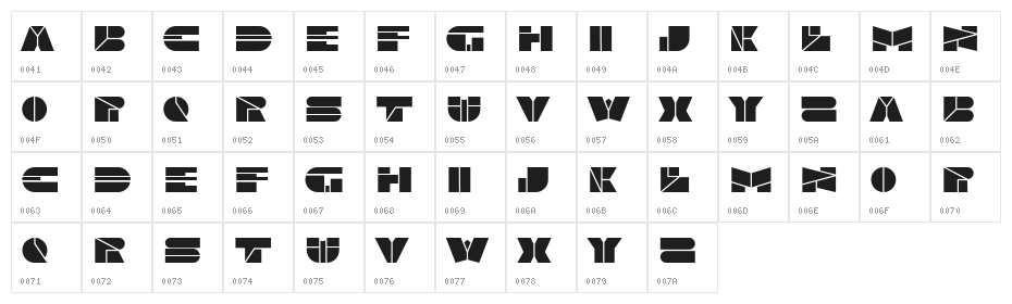 Knuckle Regular Character Map