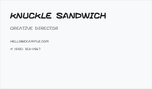 Knuckle sandwich Business Card