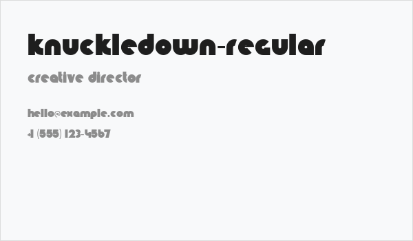 KnuckleDown-Regular Business Card