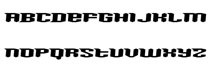 Knucklebuster Oblique Font LOWERCASE
