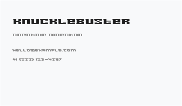 Knucklebuster Business Card