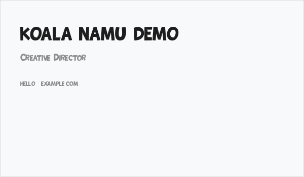 KOALA NAMU DEMO Business Card
