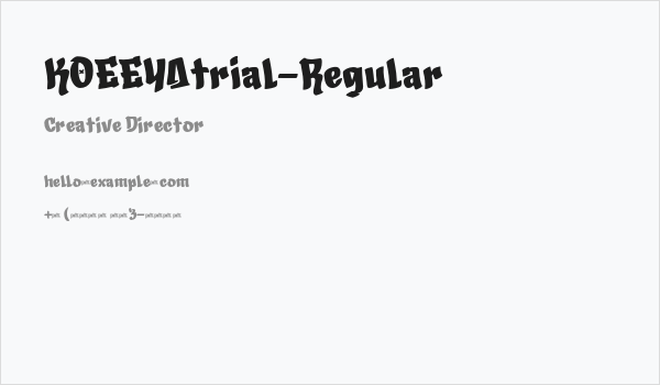 KOEEYAtrial-Regular Business Card