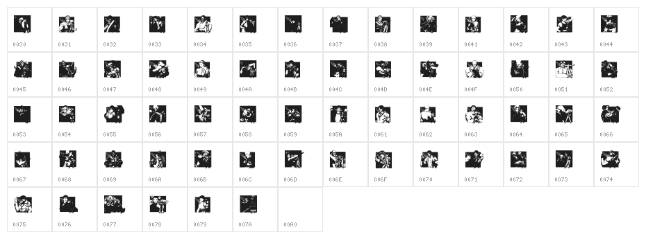 KOF Dingbats Character Map