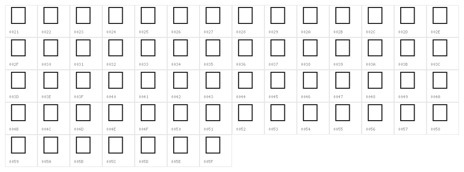 KOI8 Courier Character Map