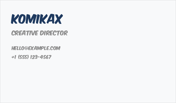 KOMIKAX Business Card