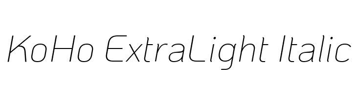 KoHo ExtraLight Italic Font