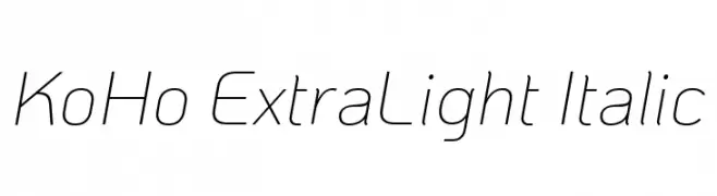 KoHo ExtraLight Italic  Fuentes Gratis Descargar