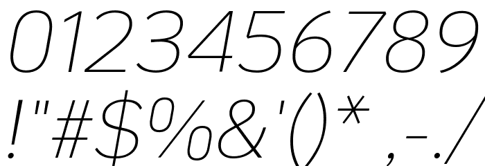 KoHo ExtraLight Italic Font OTHER CHARS