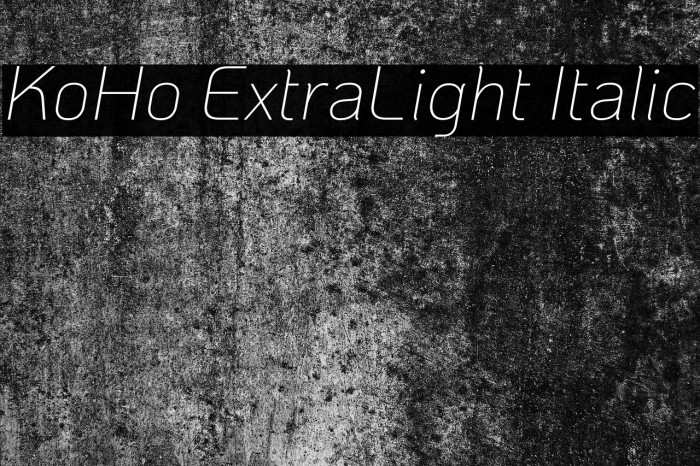KoHo ExtraLight Italic Font examples