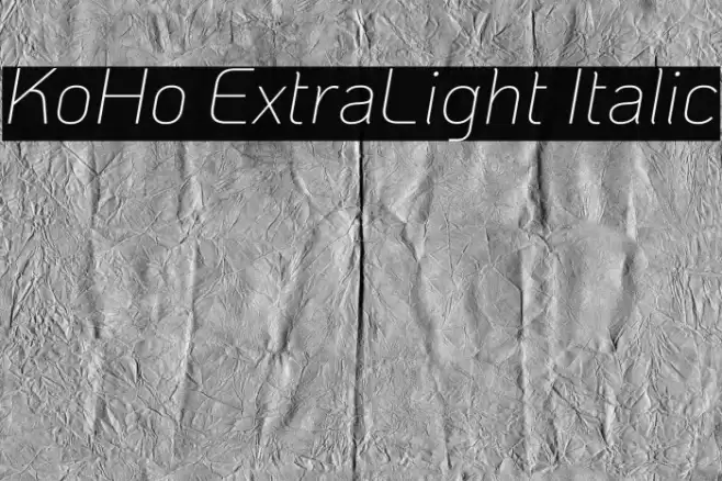 KoHo ExtraLight Italic Fuentes examples