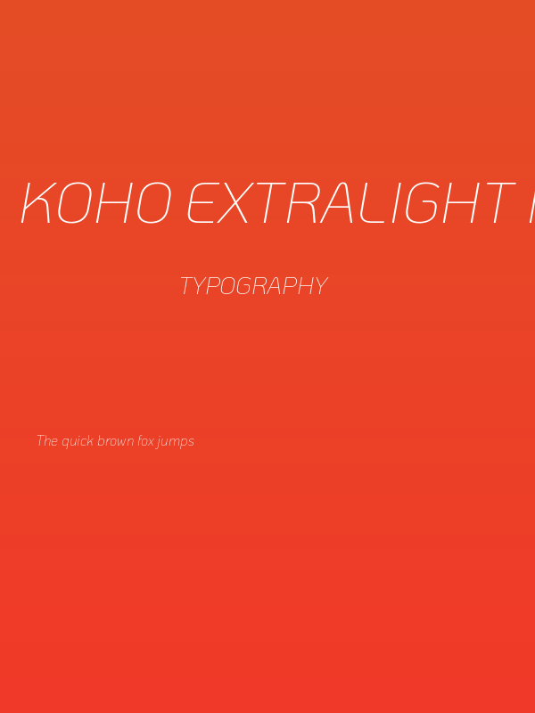 KoHo ExtraLight Italic Poster