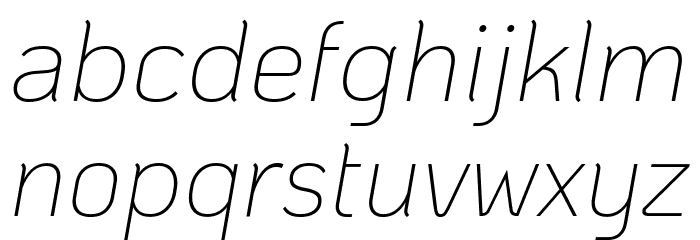 KoHo ExtraLight Italic Font LOWERCASE