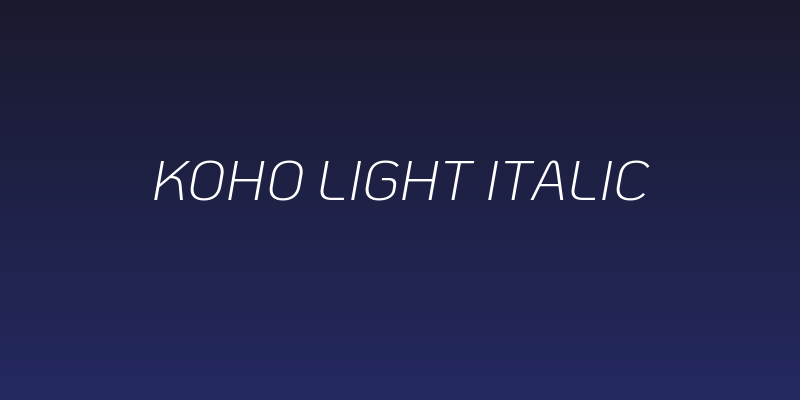 KoHo Light Italic Social Header