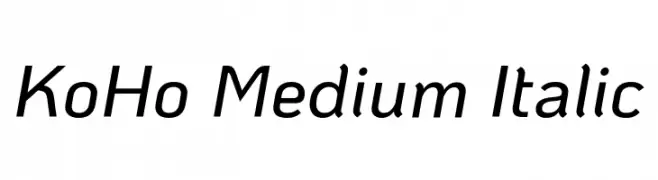 KoHo Medium Italic Caratteri