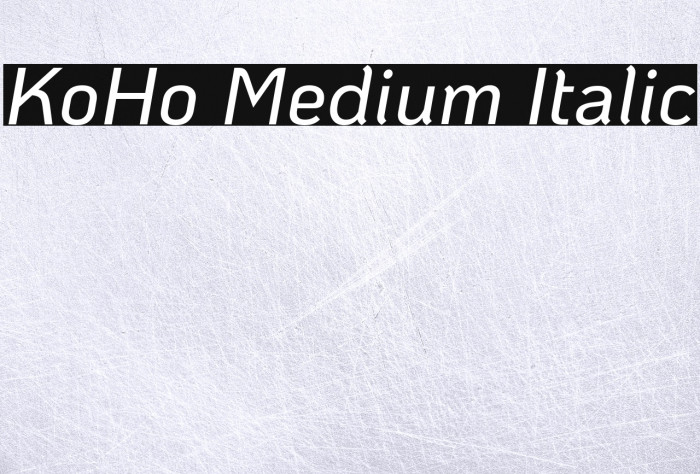 KoHo Medium Italic Font examples