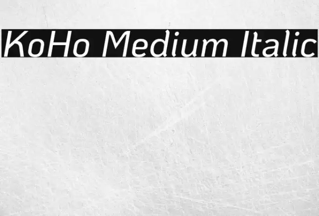 KoHo Medium Italic Caratteri examples