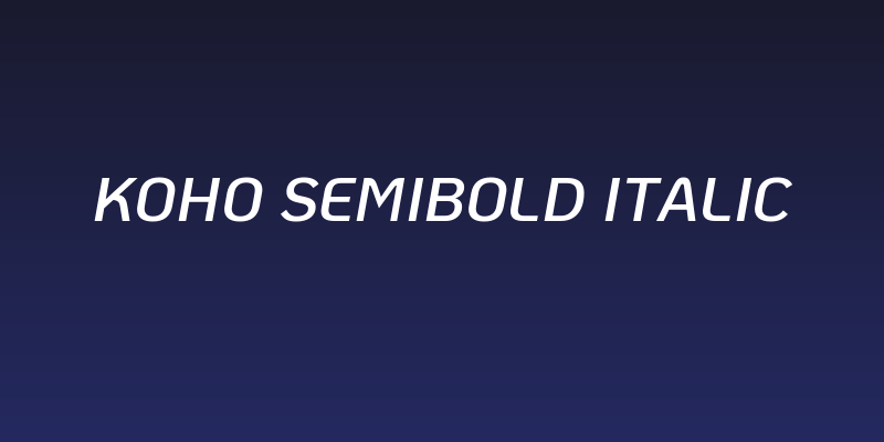 KoHo SemiBold Italic Social Header