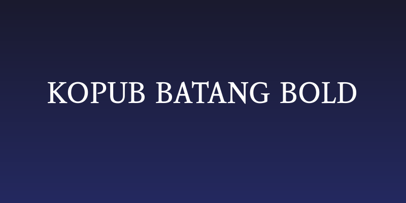 KoPub Batang Bold Social Header