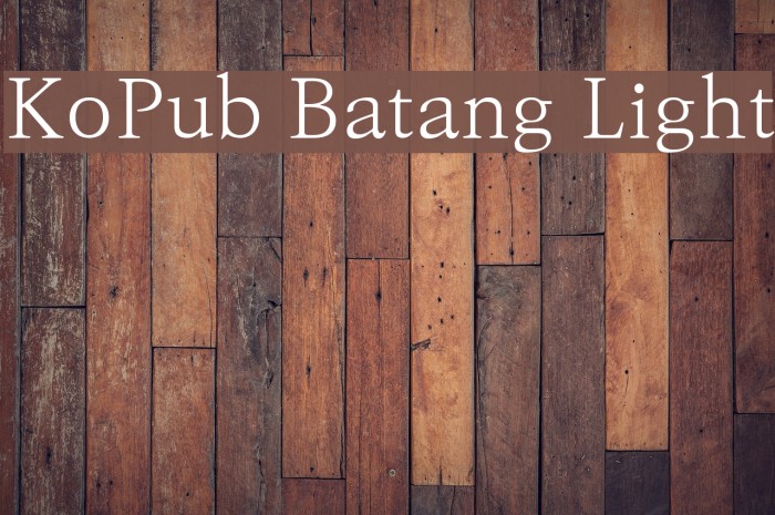 KoPub Batang Light Font examples