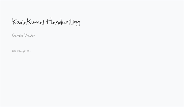 KoalaKumal Handwriting Business Card
