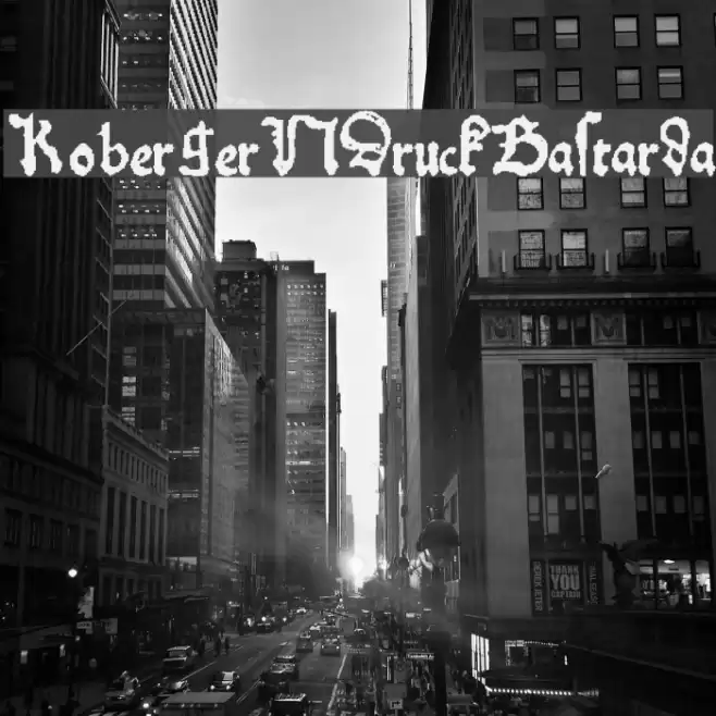 KobergerN10DruckBastarda Font examples