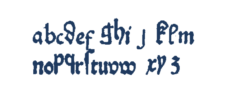 KobergerN10DruckBastarda Lowercase